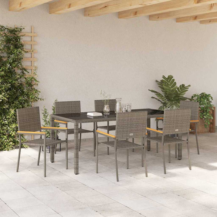 Have Spisebordssæt 7 pcs Grå 190 x 90 x 75 cm polyrattan