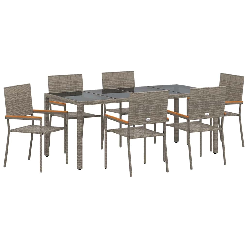 Have Spisebordssæt 7 pcs Grå 190 x 90 x 75 cm polyrattan