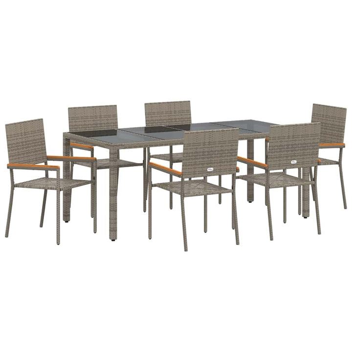 Have Spisebordssæt 7 pcs Grå 190 x 90 x 75 cm polyrattan