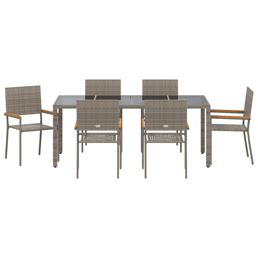 Have Spisebordssæt 7 pcs Grå 190 x 90 x 75 cm polyrattan