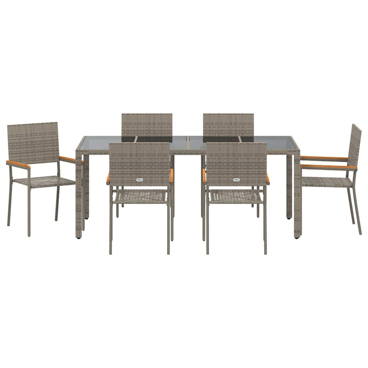 Have Spisebordssæt 7 pcs Grå 190 x 90 x 75 cm polyrattan