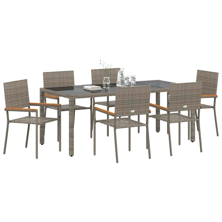 Have Spisebordssæt 7 pcs Grå 190 x 90 x 75 cm polyrattan