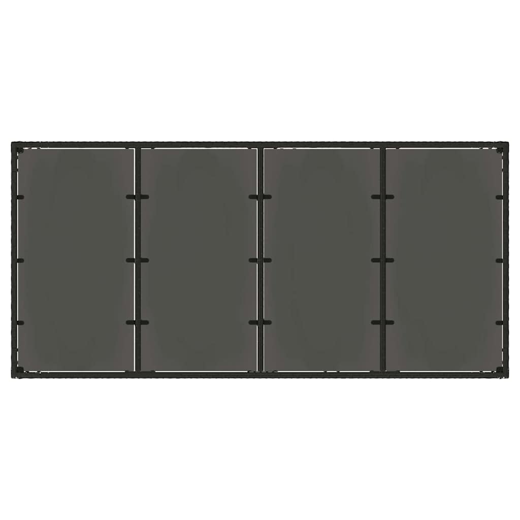 Have Spisebordssæt 9 pcs Sort 190 x 90 x 75 cm polyrattan