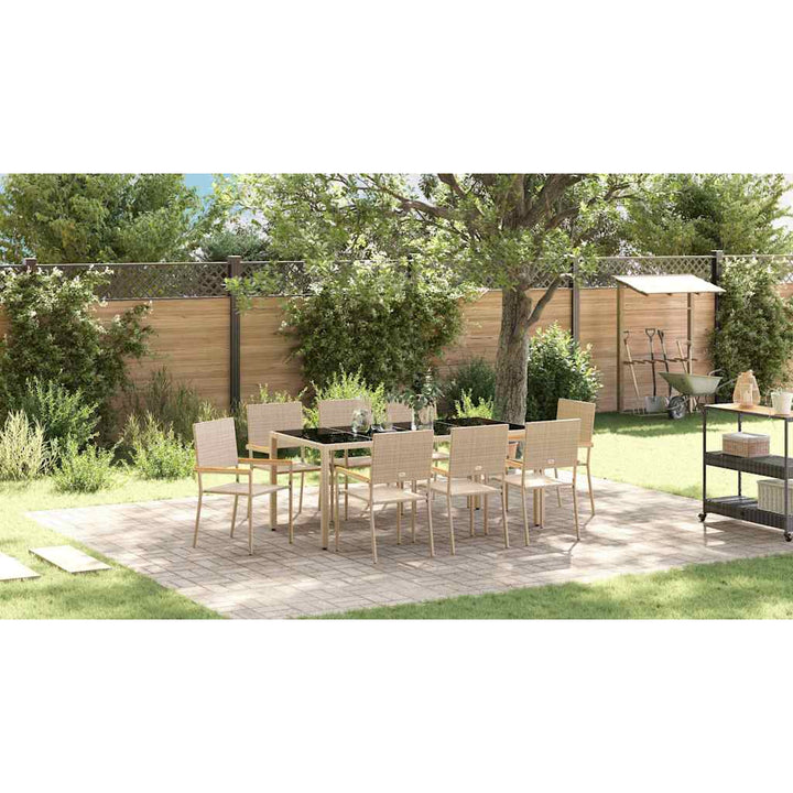 Have Spisebordssæt 9 pcs Beige 190 x 90 x 75 cm polyrattan