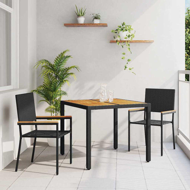 Have Spisebordssæt 3 pcs Sort og Brunt 90 x 90 x 75 cm