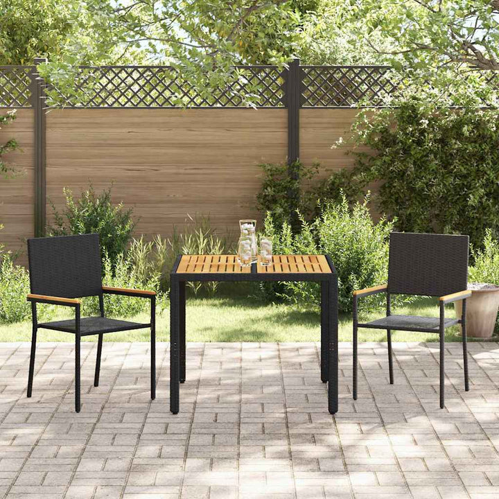 Have Spisebordssæt 3 pcs Sort og Brunt 90 x 90 x 75 cm