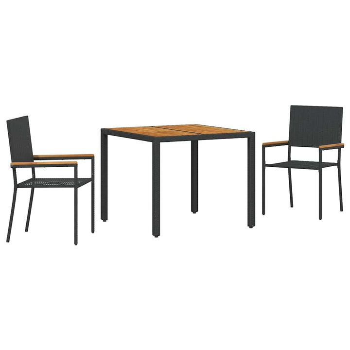 Have Spisebordssæt 3 pcs Sort og Brunt 90 x 90 x 75 cm