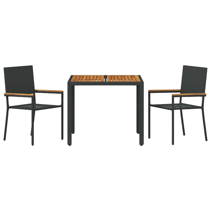 Have Spisebordssæt 3 pcs Sort og Brunt 90 x 90 x 75 cm