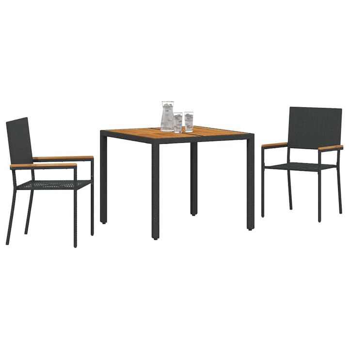 Have Spisebordssæt 3 pcs Sort og Brunt 90 x 90 x 75 cm
