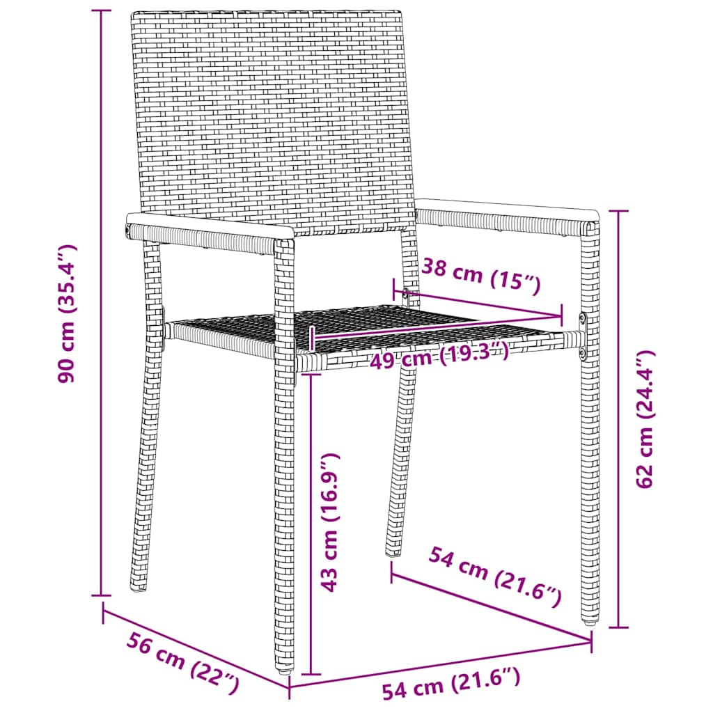 Have Spisebordssæt 3 pcs Sort og Brunt 90 x 90 x 75 cm