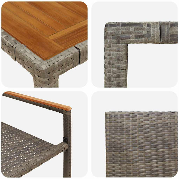 Have Spisebordssæt 3 pcs Grå 90 x 90 x 75 cm polyrattan
