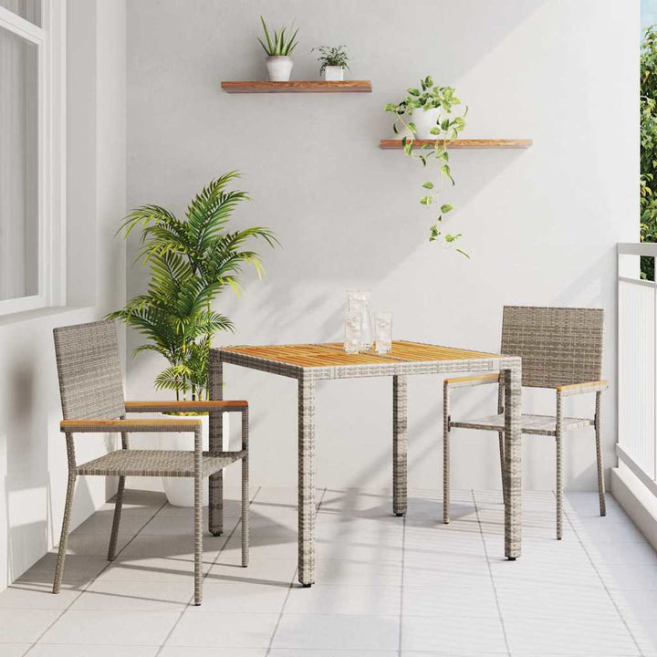 Have Spisebordssæt 3 pcs Grå 90 x 90 x 75 cm polyrattan