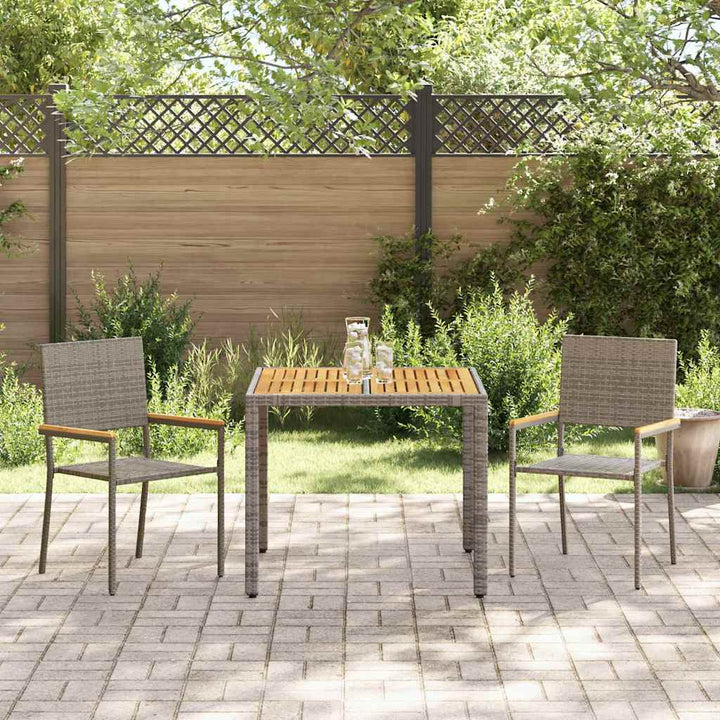 Have Spisebordssæt 3 pcs Grå 90 x 90 x 75 cm polyrattan