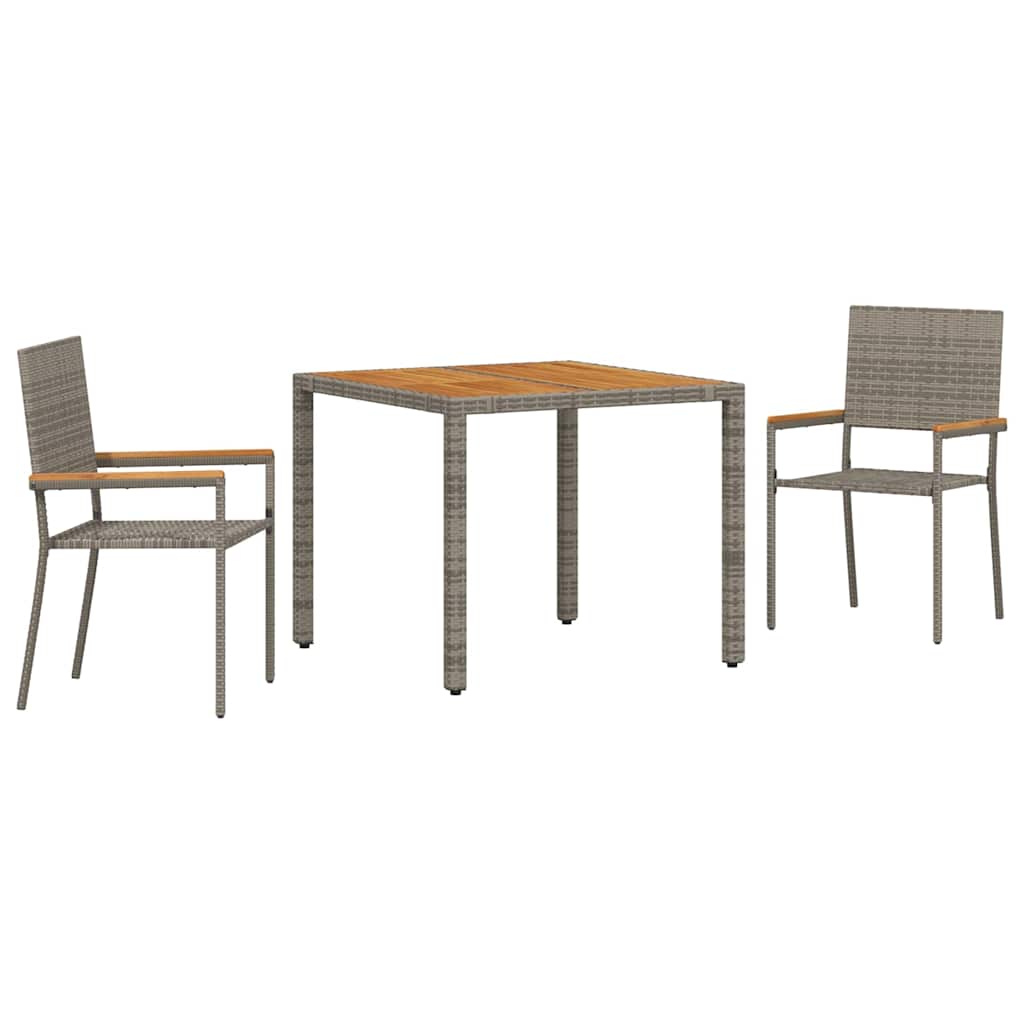 Have Spisebordssæt 3 pcs Grå 90 x 90 x 75 cm polyrattan