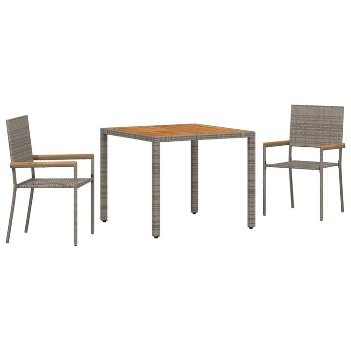 Have Spisebordssæt 3 pcs Grå 90 x 90 x 75 cm polyrattan