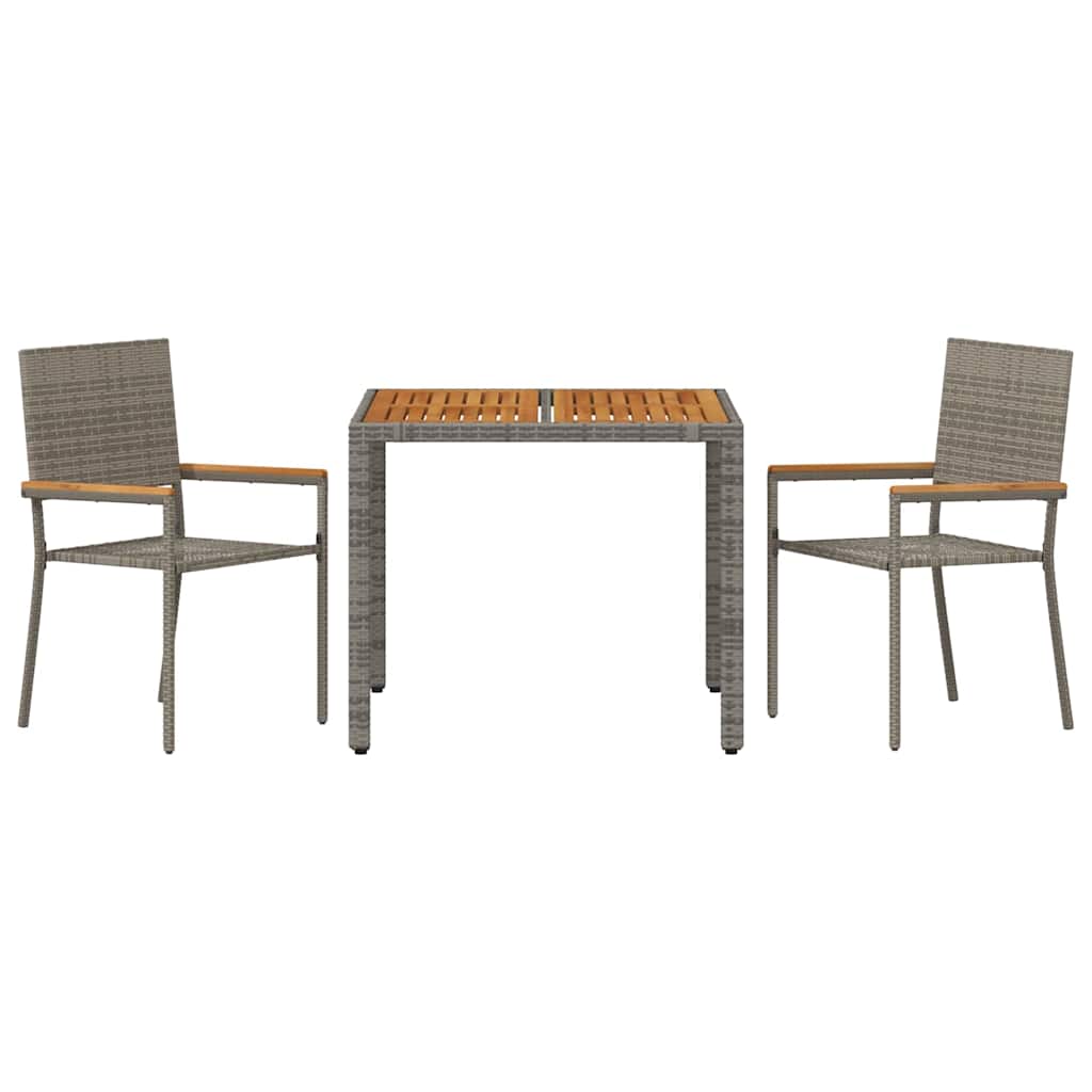 Have Spisebordssæt 3 pcs Grå 90 x 90 x 75 cm polyrattan