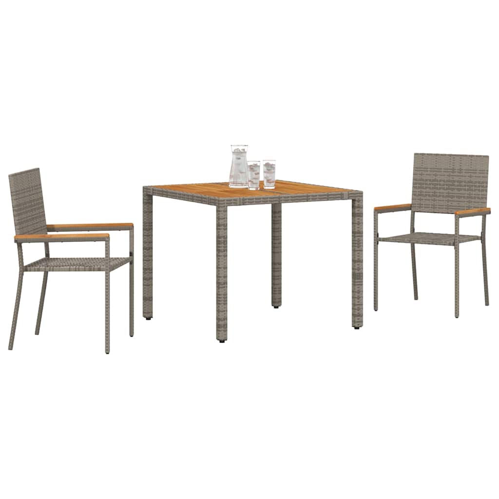 Have Spisebordssæt 3 pcs Grå 90 x 90 x 75 cm polyrattan