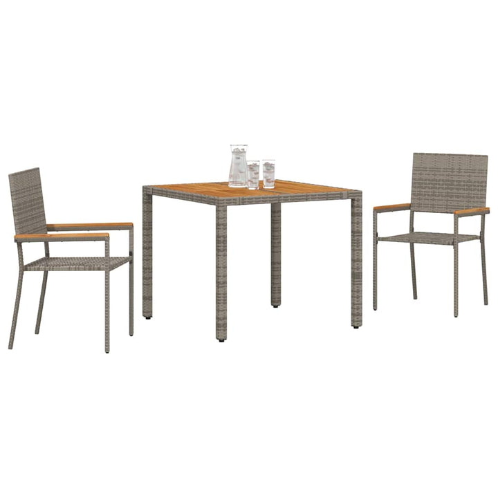 Have Spisebordssæt 3 pcs Grå 90 x 90 x 75 cm polyrattan