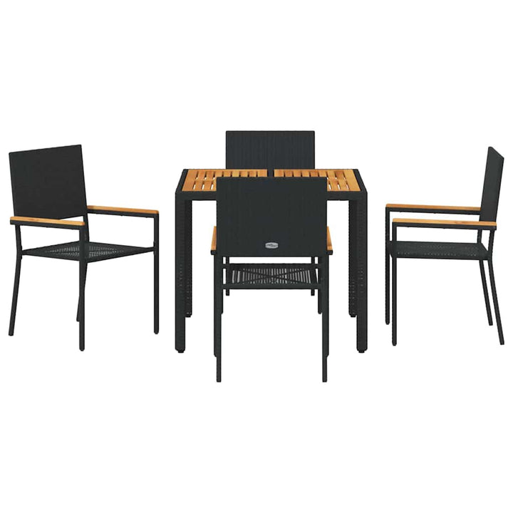 Have Spisebordssæt 5 pcs Sort og Brunt 90 x 90 x 75 cm