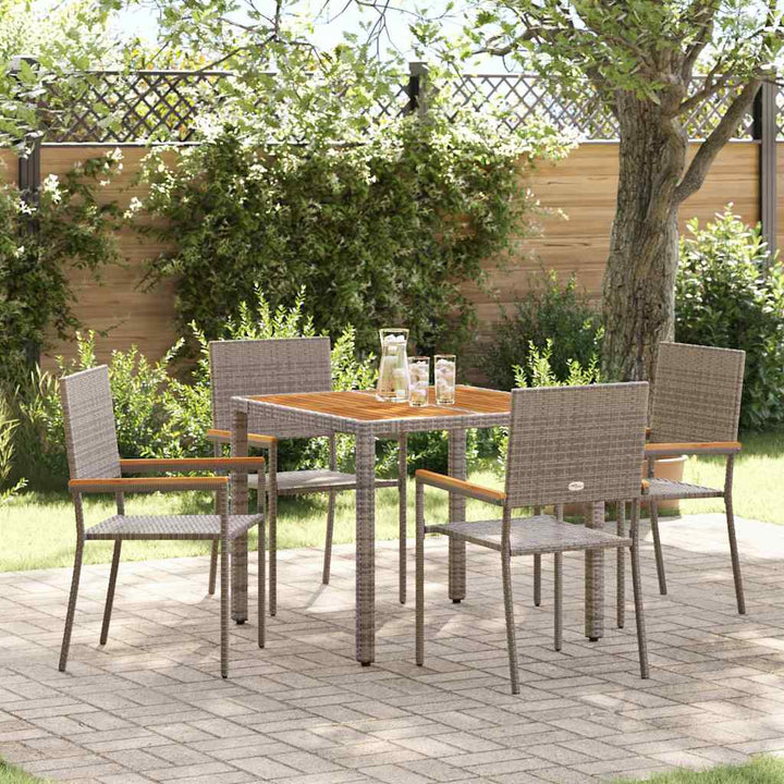 Have Spisebordssæt 5 pcs Grå 90 x 90 x 75 cm polyrattan