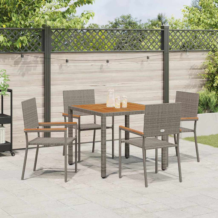 Have Spisebordssæt 5 pcs Grå 90 x 90 x 75 cm polyrattan