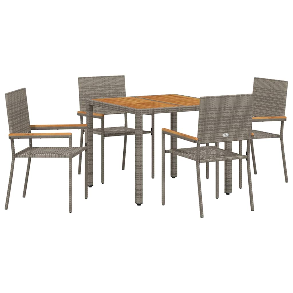 Have Spisebordssæt 5 pcs Grå 90 x 90 x 75 cm polyrattan