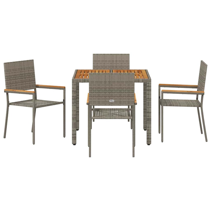 Have Spisebordssæt 5 pcs Grå 90 x 90 x 75 cm polyrattan