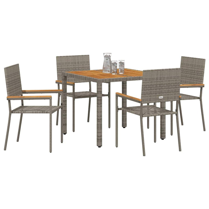 Have Spisebordssæt 5 pcs Grå 90 x 90 x 75 cm polyrattan