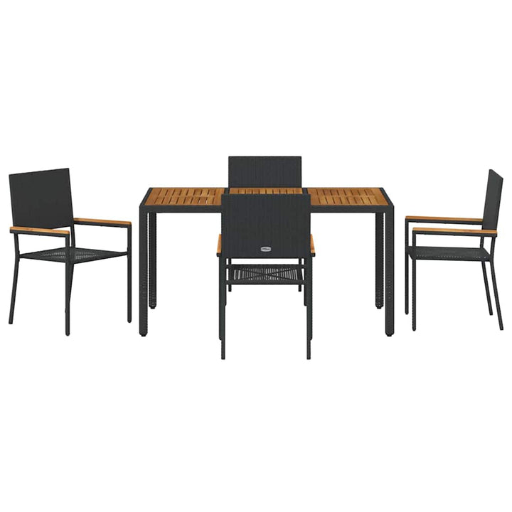 Have Spisebordssæt 5 pcs Sort og Træ 150 x 90 x 75 cm