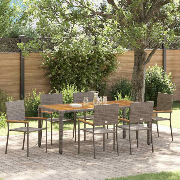 Have Spisebordssæt 7 pcs Grå 190 x 90 x 75 cm polyrattan