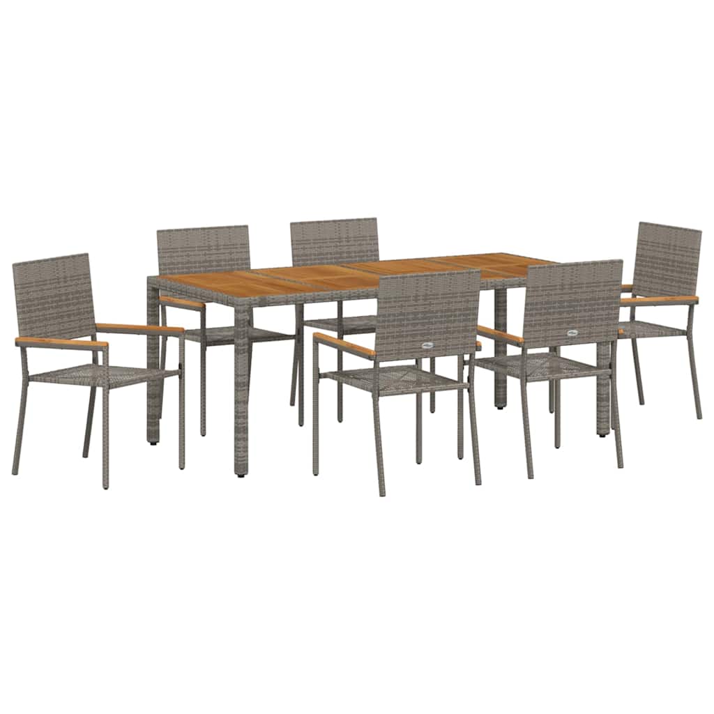 Have Spisebordssæt 7 pcs Grå 190 x 90 x 75 cm polyrattan