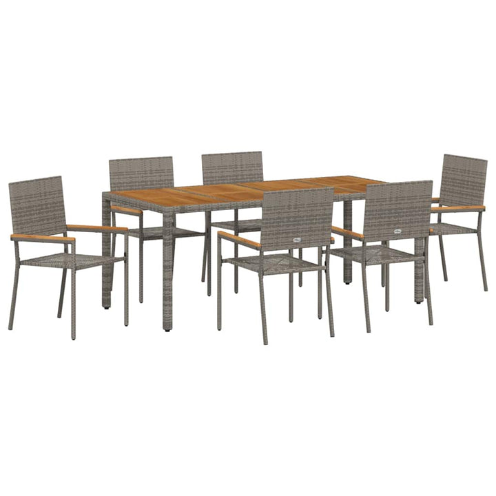 Have Spisebordssæt 7 pcs Grå 190 x 90 x 75 cm polyrattan