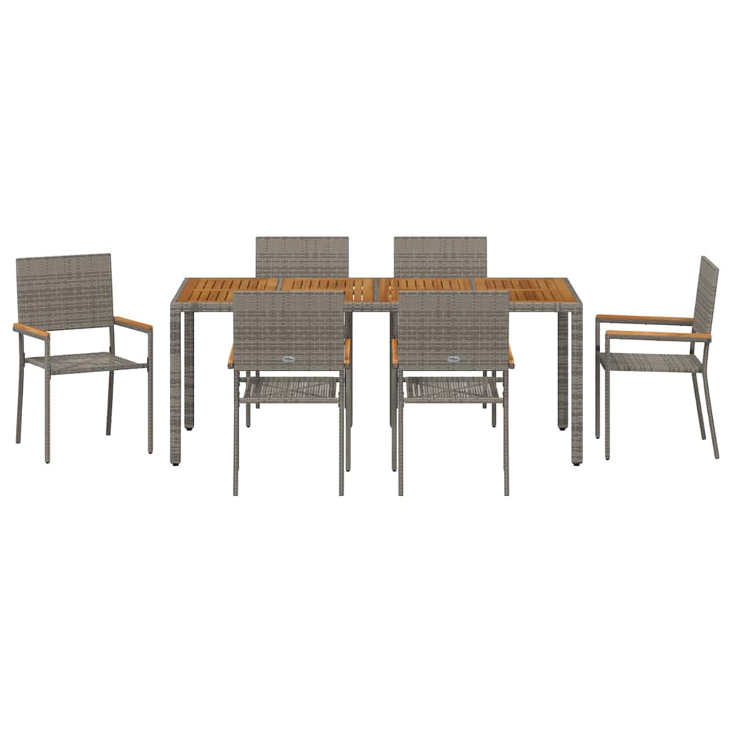 Have Spisebordssæt 7 pcs Grå 190 x 90 x 75 cm polyrattan