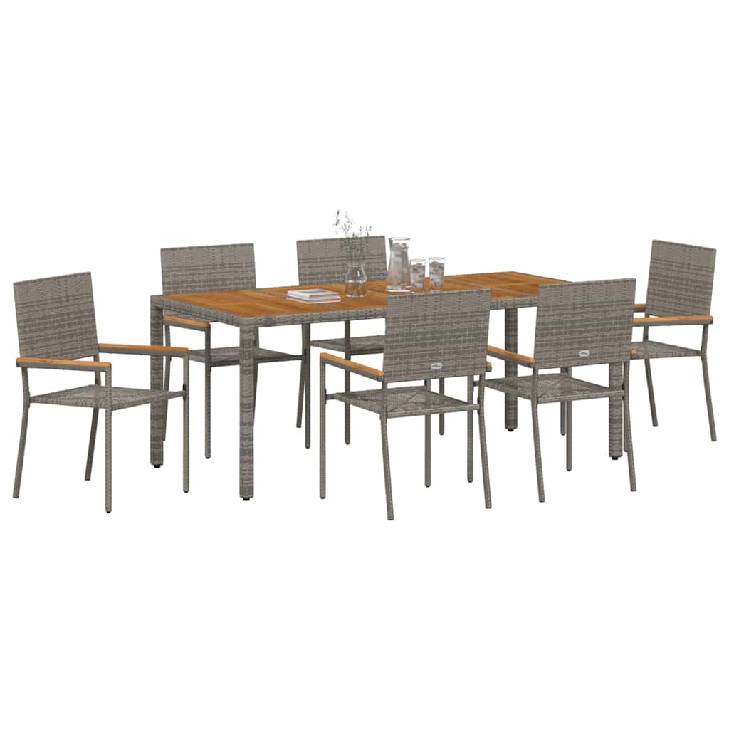 Have Spisebordssæt 7 pcs Grå 190 x 90 x 75 cm polyrattan