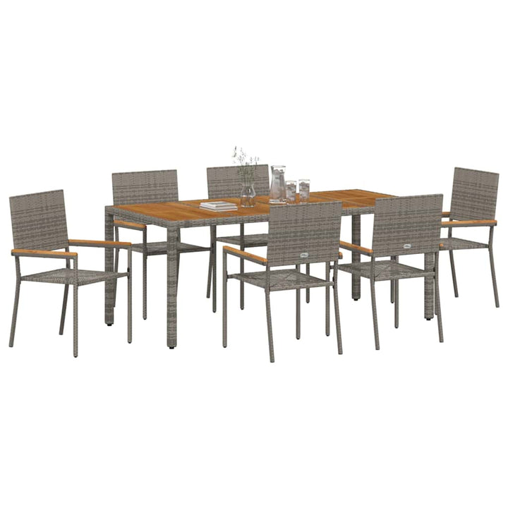 Have Spisebordssæt 7 pcs Grå 190 x 90 x 75 cm polyrattan