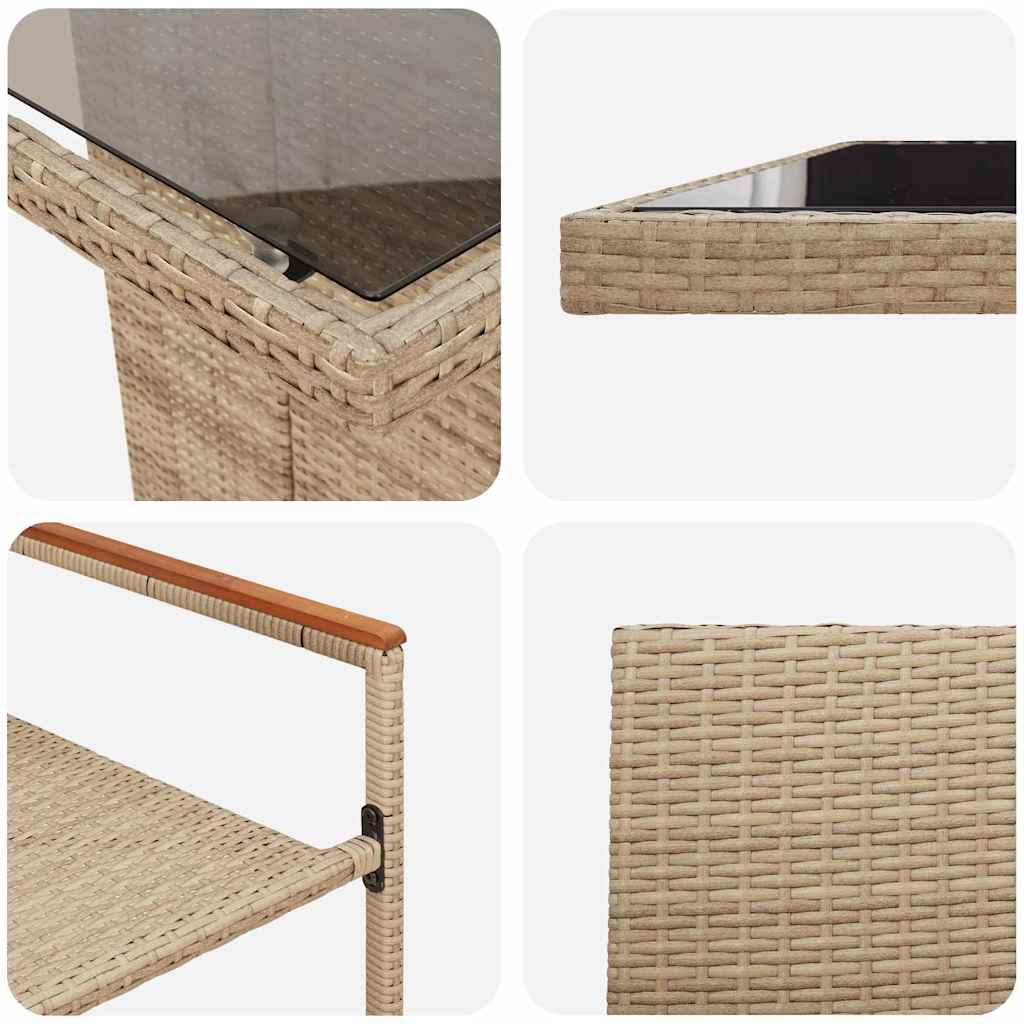 Have Spisebordssæt 9 pcs Beige Poly rattan