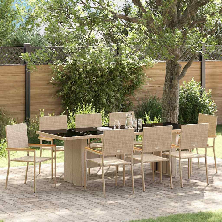 Have Spisebordssæt 9 pcs Beige Poly rattan