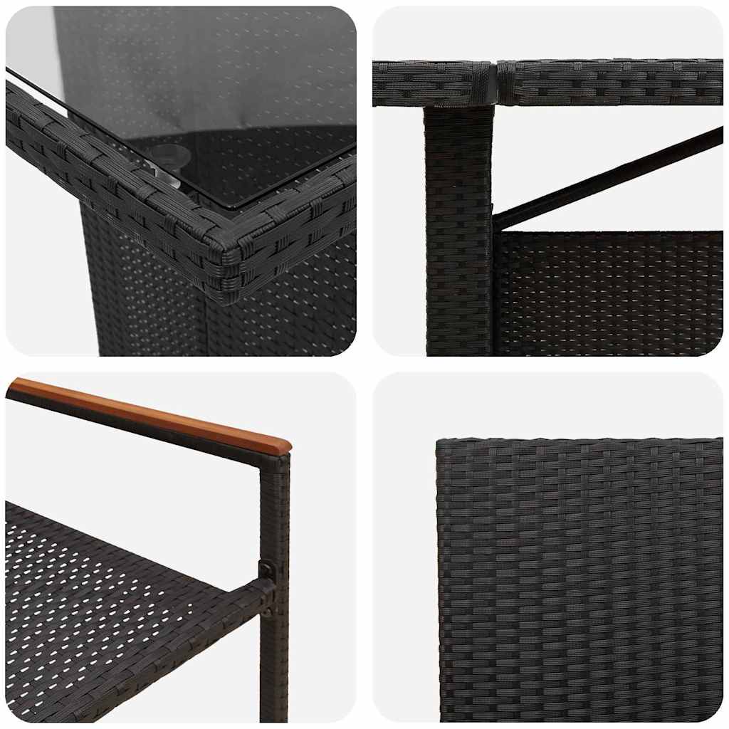 Have Spisebordssæt 11 pcs Sort Poly rattan