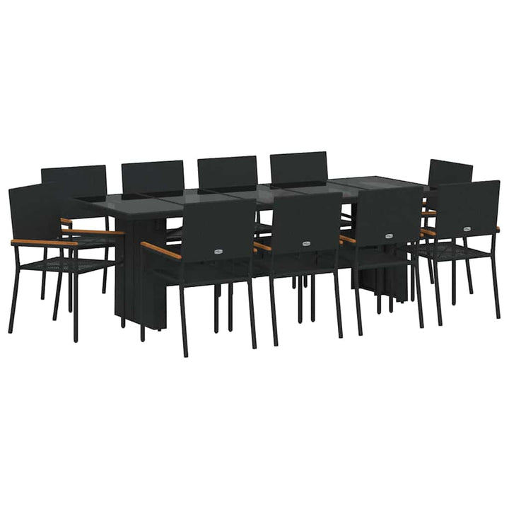 Have Spisebordssæt 11 pcs Sort Poly rattan