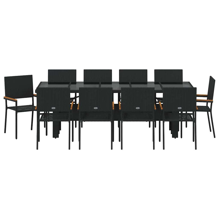 Have Spisebordssæt 11 pcs Sort Poly rattan