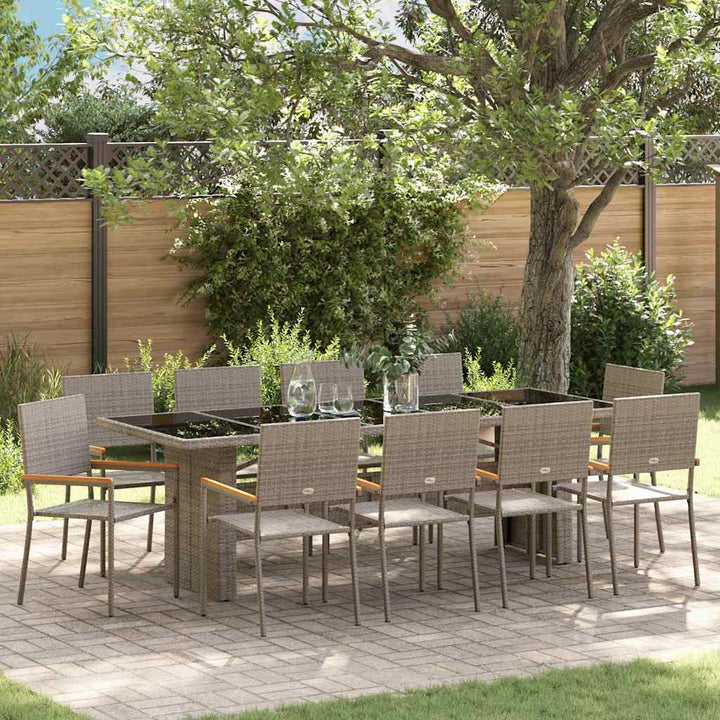 Have Spisebordssæt 11 pcs Grå Poly rattan