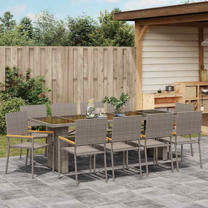 Have Spisebordssæt 11 pcs Grå Poly rattan