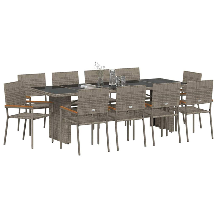 Have Spisebordssæt 11 pcs Grå Poly rattan