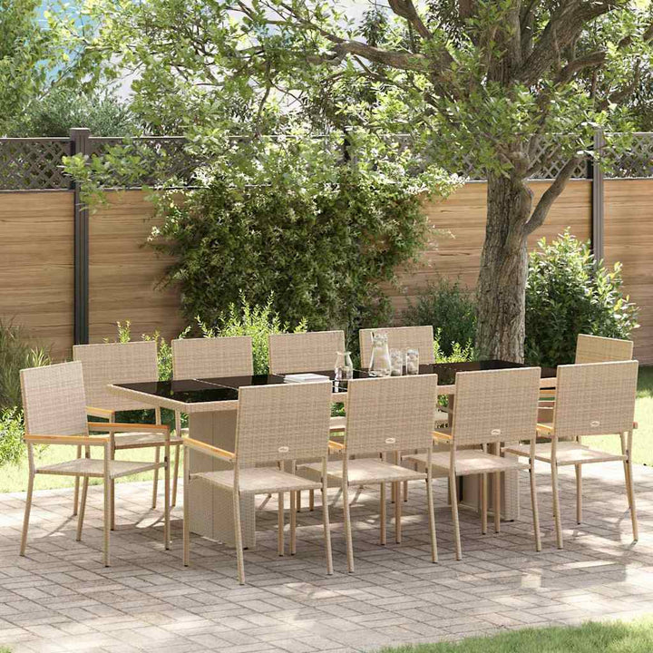 Have Spisebordssæt 11 pcs Beige Poly rattan