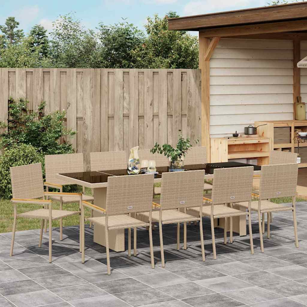 Have Spisebordssæt 11 pcs Beige Poly rattan
