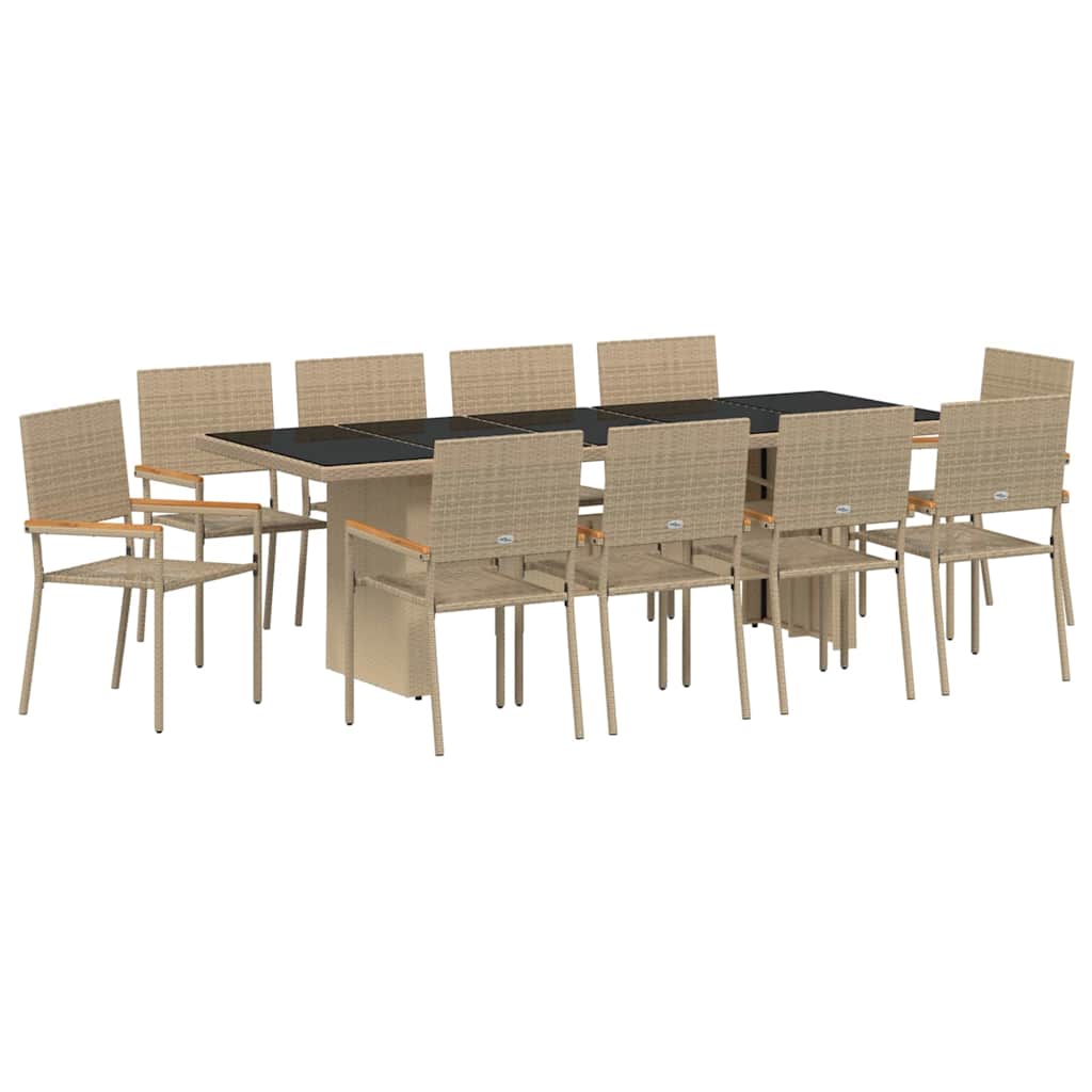 Have Spisebordssæt 11 pcs Beige Poly rattan