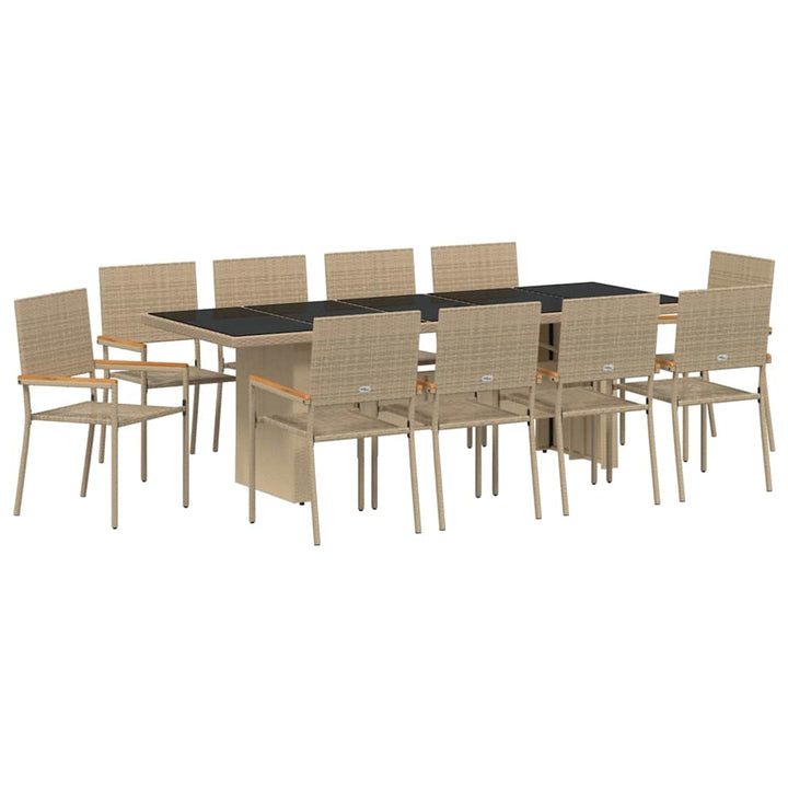 Have Spisebordssæt 11 pcs Beige Poly rattan