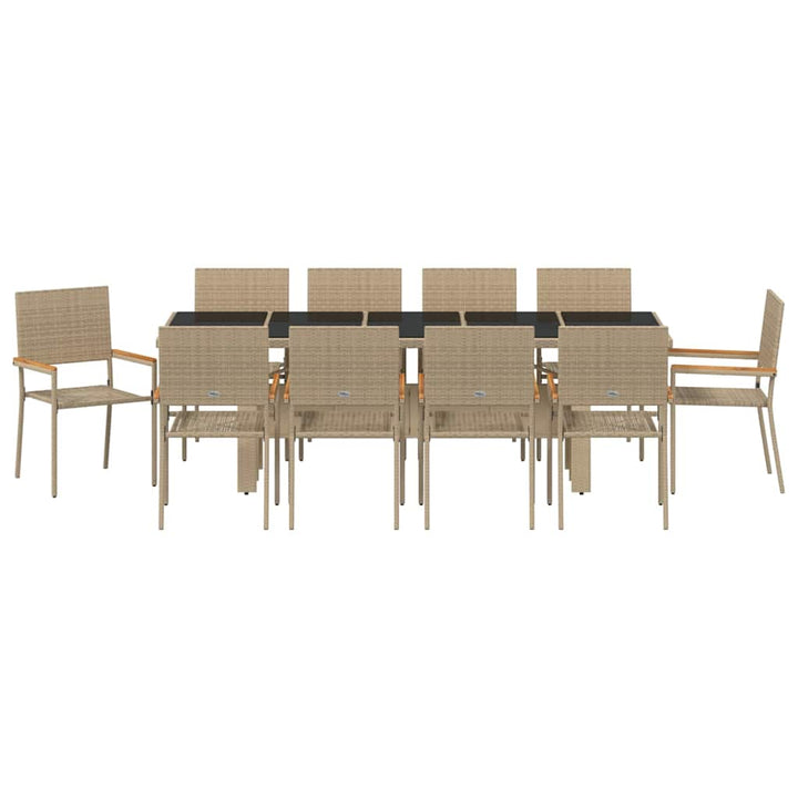 Have Spisebordssæt 11 pcs Beige Poly rattan