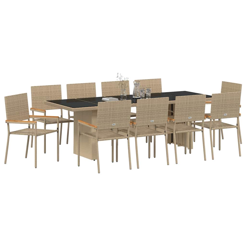 Have Spisebordssæt 11 pcs Beige Poly rattan