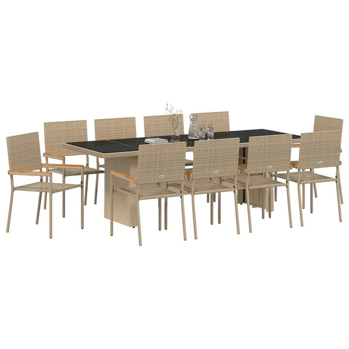 Have Spisebordssæt 11 pcs Beige Poly rattan